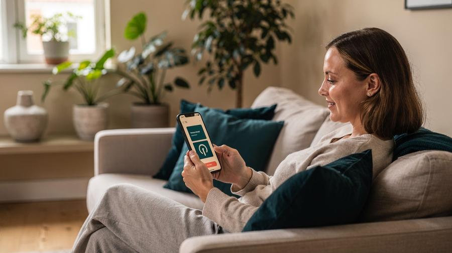 Patient booker fra sofaen
